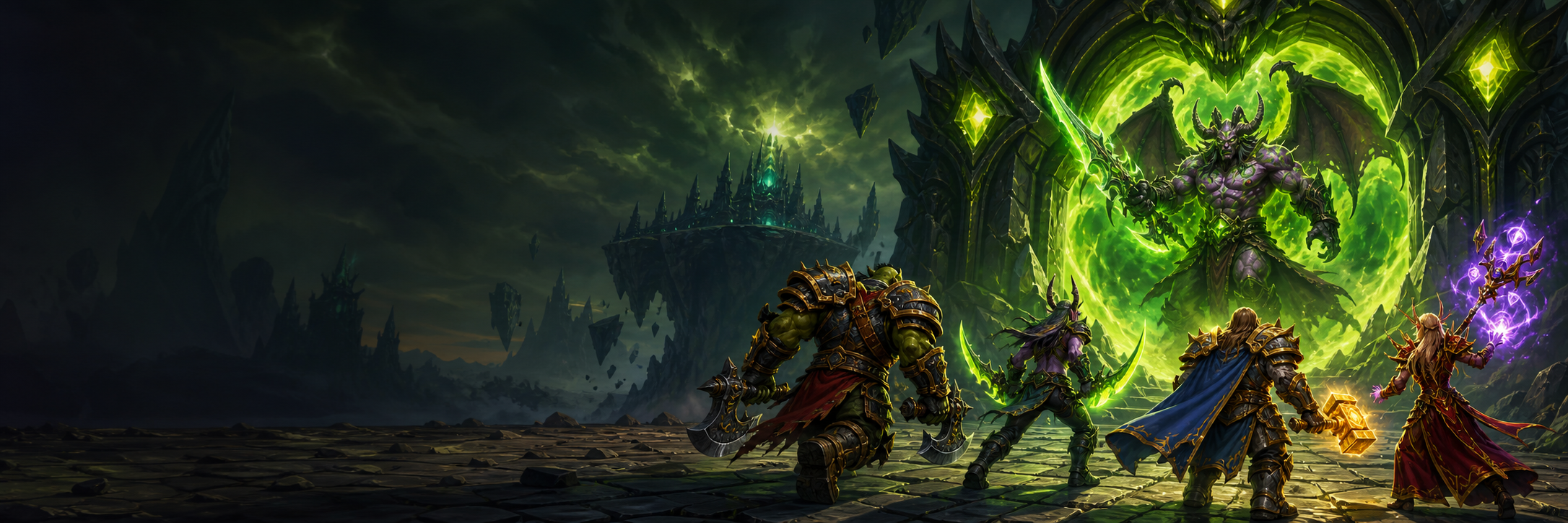 Heroes confronting a Legion raid boss